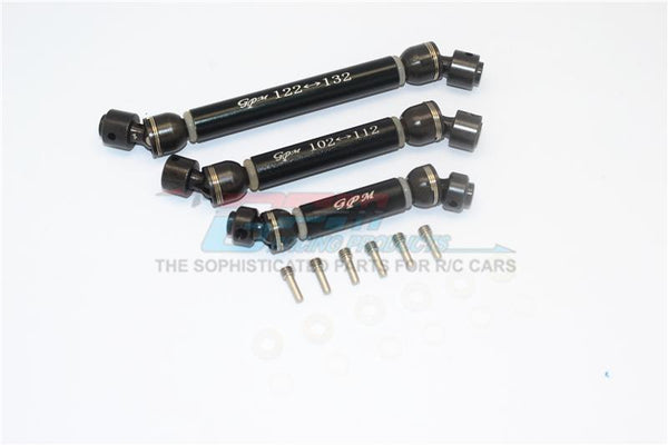 Traxxas TRX-6 Mercedes-Benz G63 (88096-4) Steel+Aluminium Front + Center + Rear CVD Drive Shaft - 3Pc Set Black