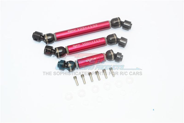 Traxxas TRX-6 Mercedes-Benz G63 (88096-4) Steel+Aluminium Front + Center + Rear CVD Drive Shaft - 3Pc Set Red