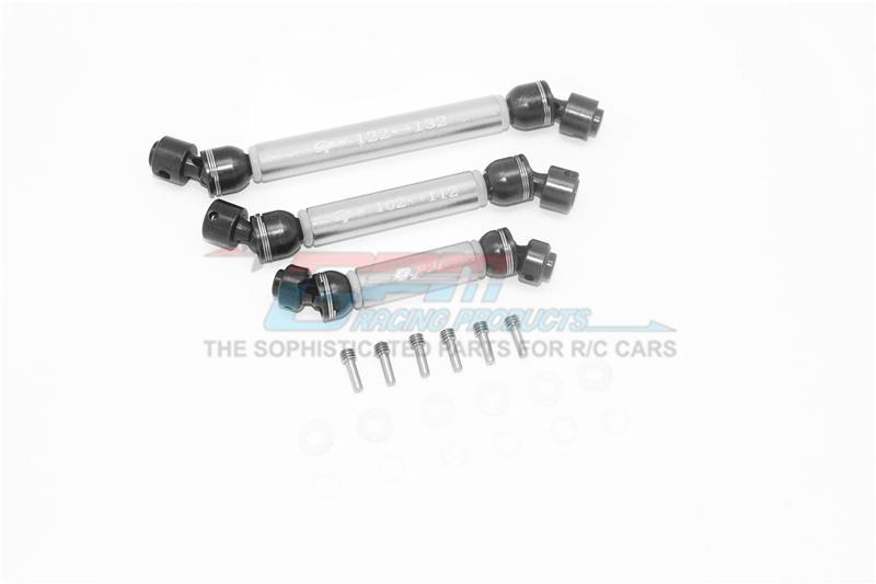 Traxxas TRX-6 Mercedes-Benz G63 (88096-4) Steel+Aluminium Front + Center + Rear CVD Drive Shaft - 3Pc Set Silver