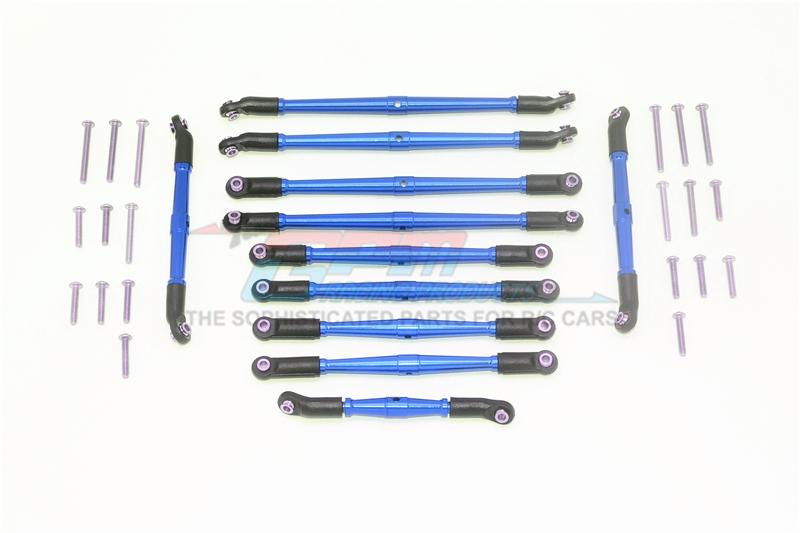 Traxxas TRX-6 Mercedes-Benz G63 (88096-4) Aluminum Adjustable Upper & Lower Suspension Links - 11Pc Set Blue