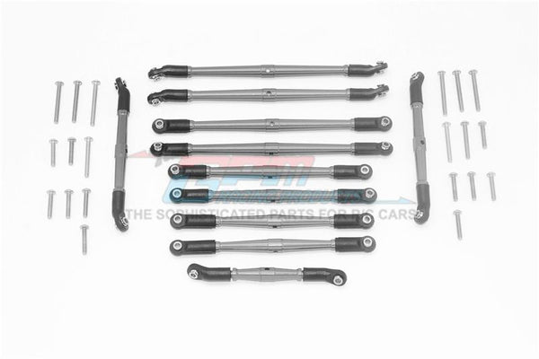 Traxxas TRX-6 Mercedes-Benz G63 (88096-4) Aluminum Adjustable Upper & Lower Suspension Links - 11Pc Set Gray Silver