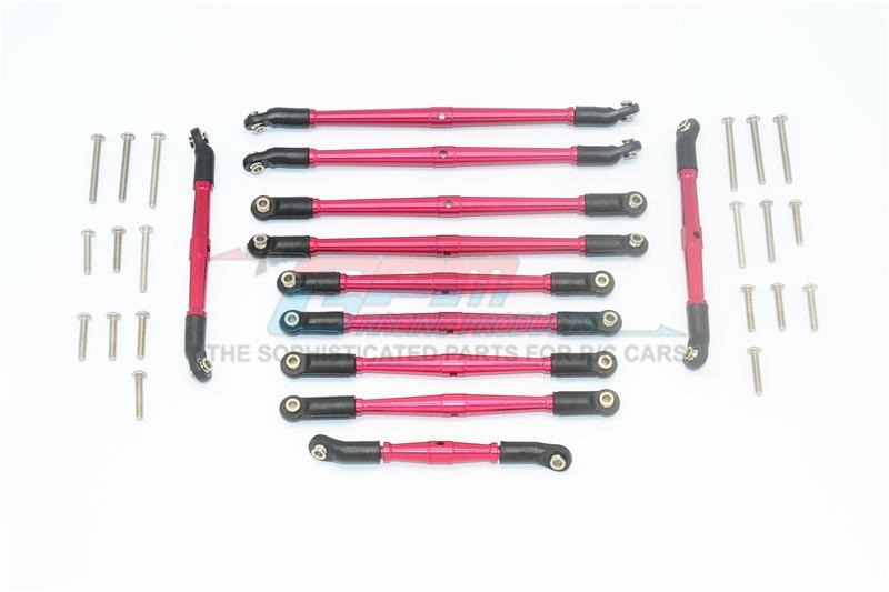 Traxxas TRX-6 Mercedes-Benz G63 (88096-4) Aluminum Adjustable Upper & Lower Suspension Links - 11Pc Set Red