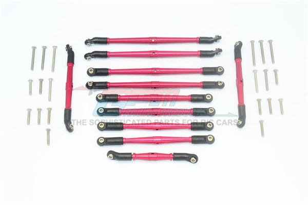 Traxxas TRX-6 Mercedes-Benz G63 (88096-4) Aluminum Adjustable Upper & Lower Suspension Links - 11Pc Set Red