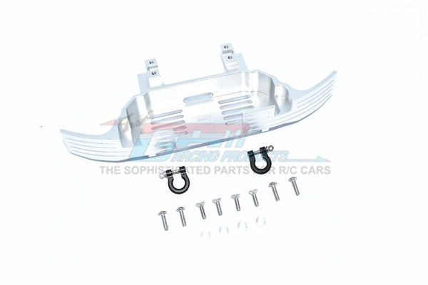 Aluminum Servo Forward Front Bumper + D-Rings For Traxxas TRX-6 Mercedes-Benz G63 (88096-4) - 15Pc Set Silver