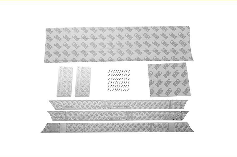 R/C Scale Accessories : Stainless Steel Slip Proof Tread For TRX-6 Mercedes-Benz G63 (88096-4) / TRX-4 Mercedes-Benz G500 (82096-4) Body Sides (Amg Version A) - 67Pc Set Silver
