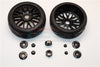 Rubber Radial Tires With Plastic Wheels With 12mm To 17mm Converter, 4mm & 5mm Wheel Lock - 2Pcs Set Black