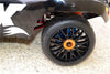 Rubber Radial Tires With Plastic Wheels With 12mm To 17mm Converter, 4mm & 5mm Wheel Lock - 2Pcs Set Orange