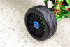 Rubber Radial Tires With Plastic Wheels With 12mm To 17mm Converter, 4mm & 5mm Wheel Lock - 2Pcs Set Green