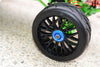 Rubber Radial Tires With Plastic Wheels With 12mm To 17mm Converter, 4mm & 5mm Wheel Lock - 4Pcs Set Green