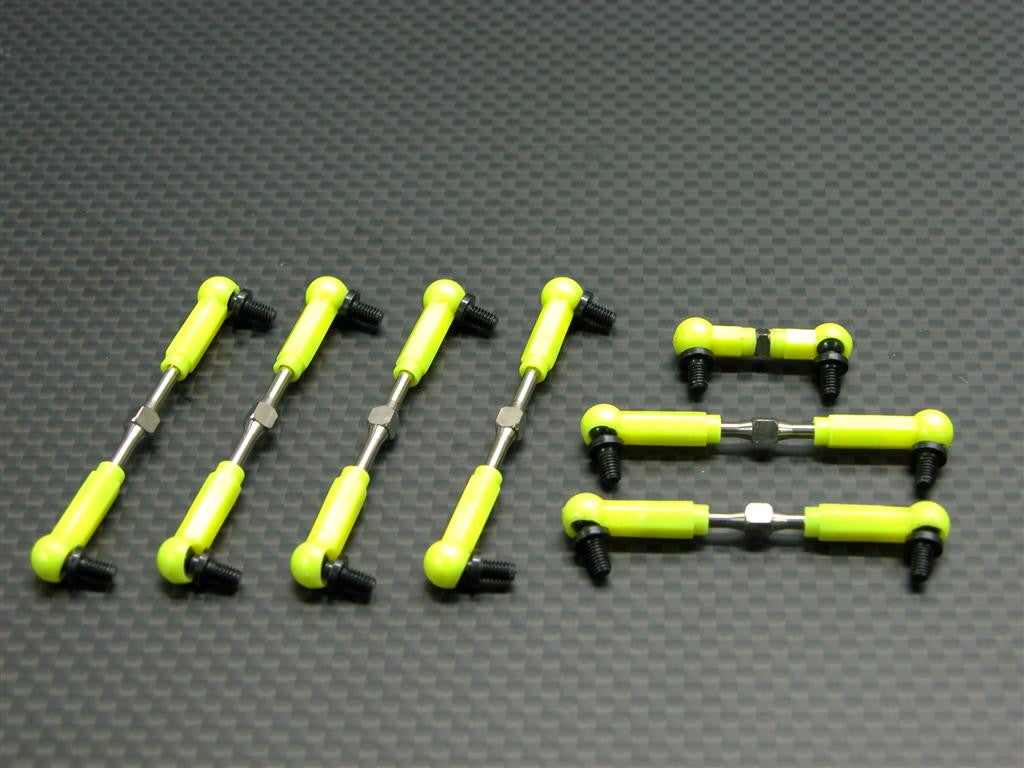 Team Losi Mini-T Titanium Completed Tie Rod With Black Ball Ends & Ball Screws - 7 Pcs Set