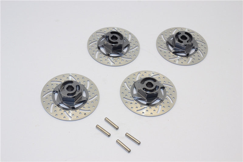 Tamiya TT-01 & TT-01D Aluminum Brake Disk Hex Adaptors (12mm) - 4Pcs Set Gray Silver