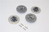 Tamiya TT-01 & TT-01D Aluminum Brake Disk Hex Adaptors (12mm) - 4Pcs Set Gray Silver