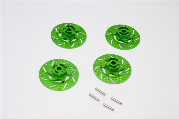 Tamiya TT-01 & TT-01D Aluminum Brake Disk Hex Adaptors (12mm) - 4Pcs Set Green