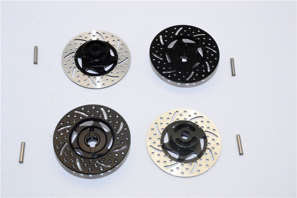 Tamiya TT-01 & TT-01D Aluminum Brake Disk Hex Adaptors (12mm) - 4Pcs Set Black