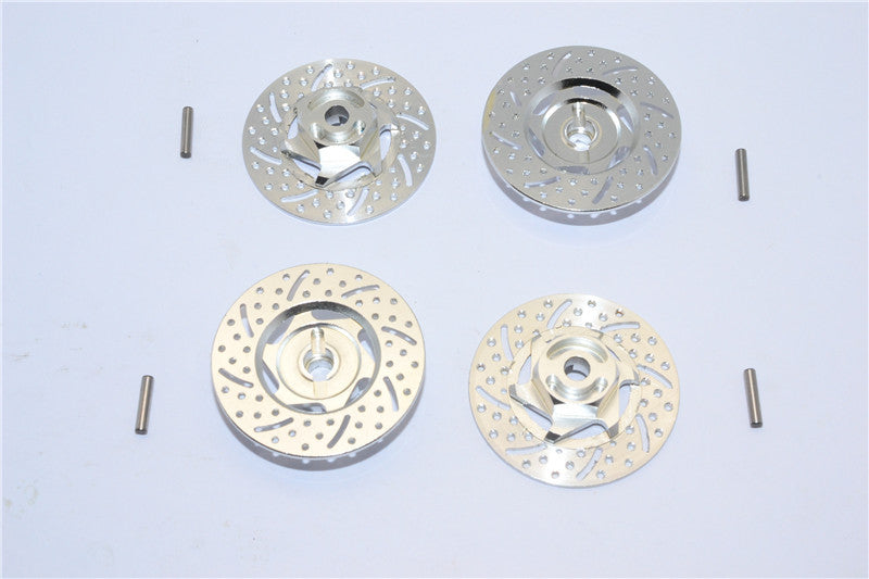 Tamiya TT-01 & TT-01D Aluminum Brake Disk Hex Adaptors (12mm) - 4Pcs Set Silver