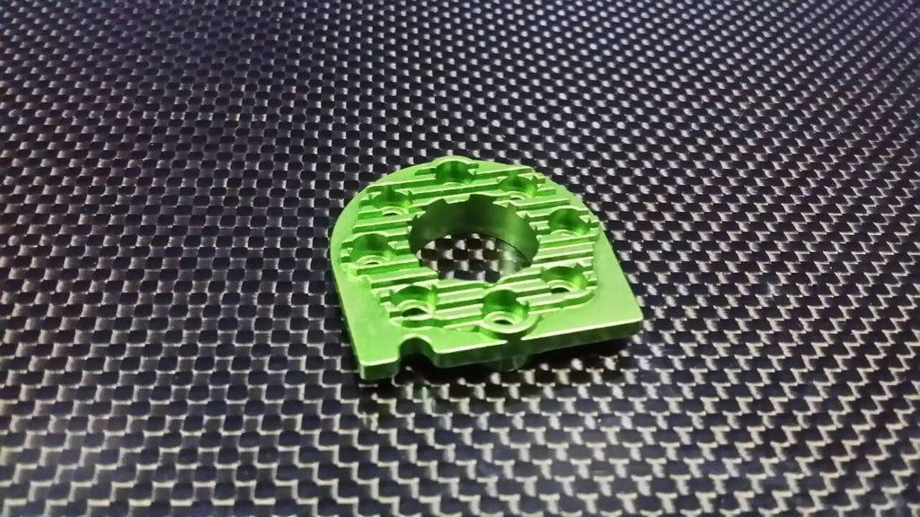Tamiya TT-01 & TT-01D Aluminum Motor Mount Plate With Heat Sink - 1Pc Green