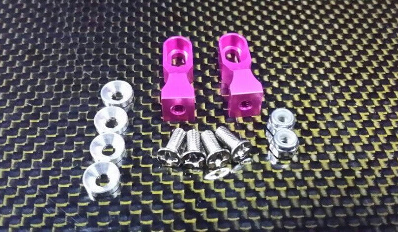 Tamiya TT-01 & TT-01D Aluminum Servo Mount With Collars / Lock Nuts / Screws - 1Pr Set Pink