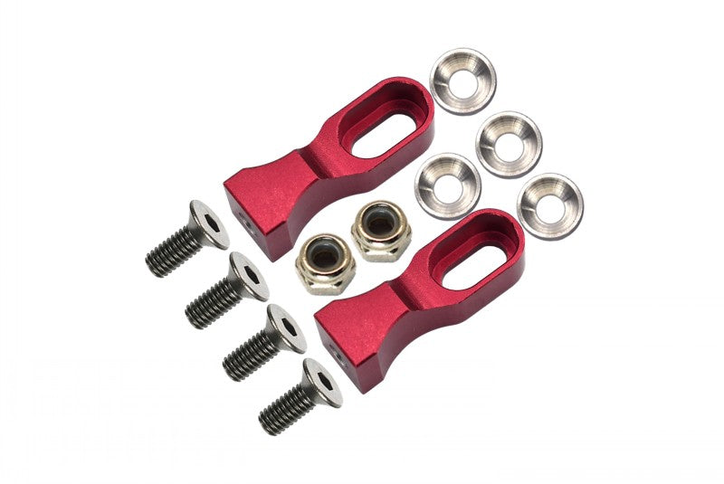 Tamiya TT-01 & TT-01D Aluminum Servo Mount With Collars & Lock Nuts & Screws - 1Pr Set Red