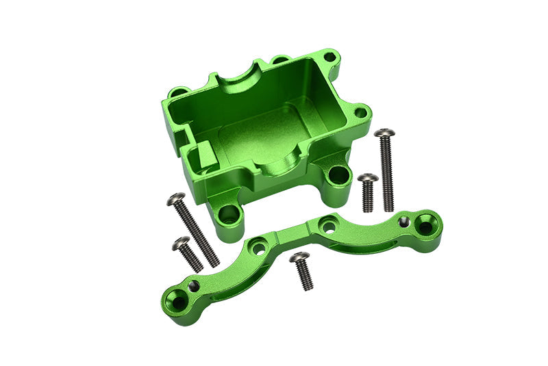 Front Damper Plate with Gear Box & Screws For 1/10 Tamiya RC Car TT-01 - 7Pc Set Green