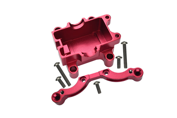 Tamiya TT-01 & TT-01D Aluminum Front Damper Plate With Gear Box & Screws - 2Pcs Set Red