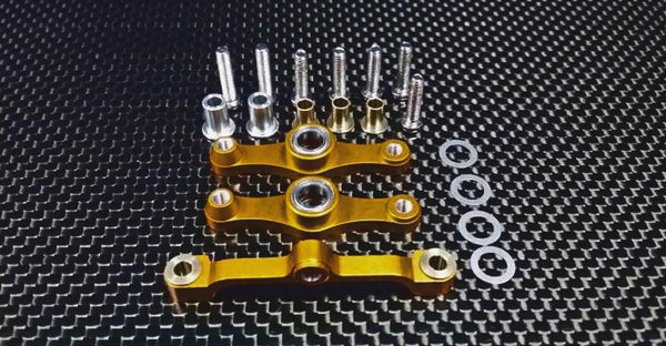 Tamiya TT-01 Aluminum Steering Assembly With Bearings - 1 Set Golden Black