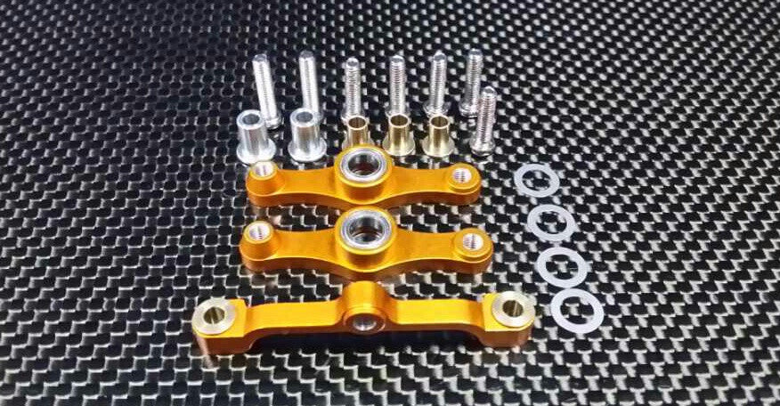 Tamiya TT-01 & TT-01D Aluminum Steering Assembly With Bearings - 1 Set Gold