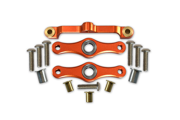 Tamiya TT-01 & TT-01D Aluminum Steering Assembly With Bearings - 1 Set Orange