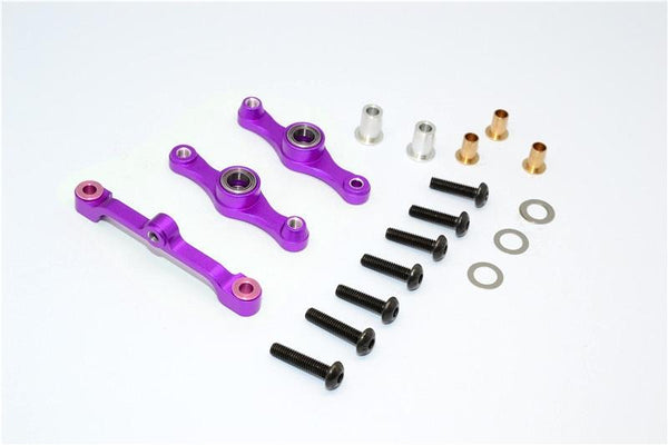 Tamiya TT-01 Aluminum Steering Assembly With Bearings - 1 Set Purple