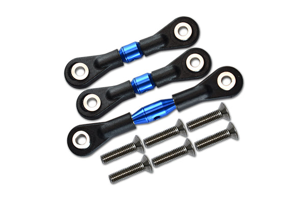 Tamiya TT-01 & TT-01D Aluminum Completed Tie Rod With Screws - 3Pcs Set Blue