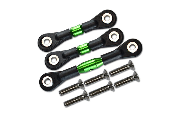 Tamiya TT-01 & TT-01D Aluminum Completed Tie Rod With Screws - 3Pcs Set Green