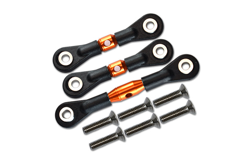 Alloy Completed Tie Rod with Screws For Tamiya 1/10 RC Cars TT-01 TT-01D- 3Pc Set Orange