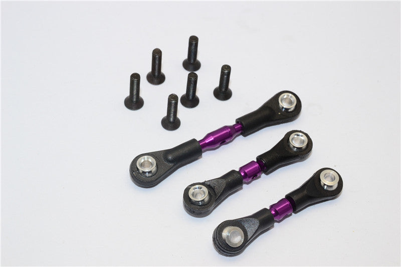 Tamiya TT-01 & TT-01D Aluminum Completed Tie Rod With Screws - 3Pcs Set Purple