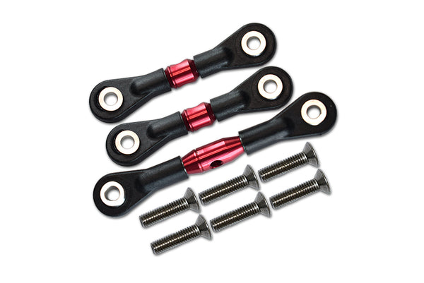 Tamiya TT-01 & TT-01D Aluminum Completed Tie Rod With Screws - 3Pcs Set Red