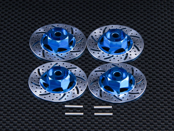 Tamiya TT-01 & TT-02 Aluminum Brake Disk Hex Adaptors (12mm) - 4 Pcs Set Blue