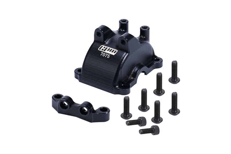 Aluminum 7075 Front Or Rear Gearbox Cover + Upper Arm Stabilizer For 1:10 Tamiya RC TT-02 / TT-02T Upgrade Parts - Black