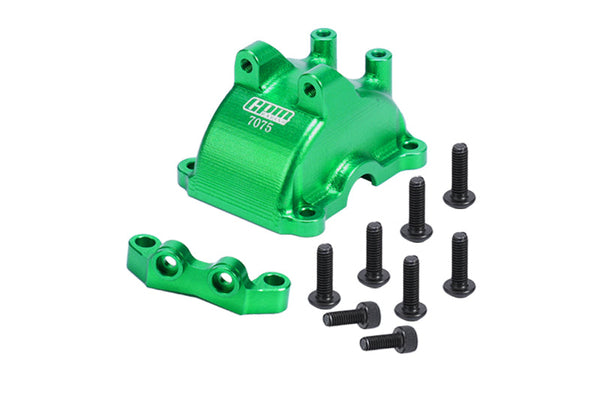 Aluminum 7075 Front Or Rear Gearbox Cover + Upper Arm Stabilizer For 1:10 Tamiya RC TT-02 / TT-02T Upgrade Parts - Green