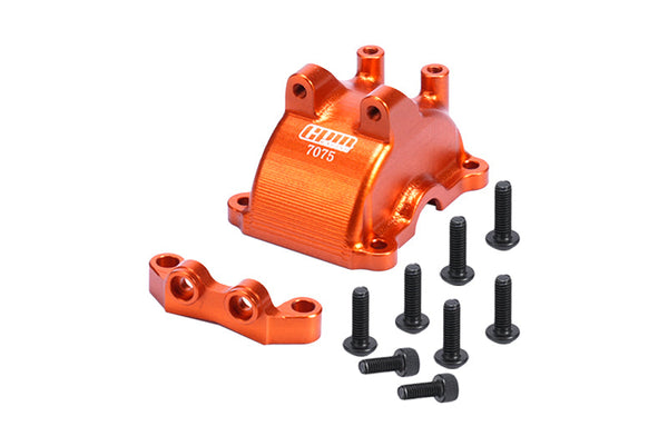 Aluminum 7075 Front Or Rear Gearbox Cover + Upper Arm Stabilizer For 1:10 Tamiya RC TT-02 / TT-02T Upgrade Parts - Orange