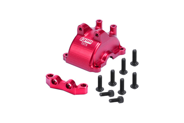 Aluminum 7075 Front Or Rear Gearbox Cover + Upper Arm Stabilizer For 1:10 Tamiya RC TT-02 / TT-02T Upgrade Parts - Red