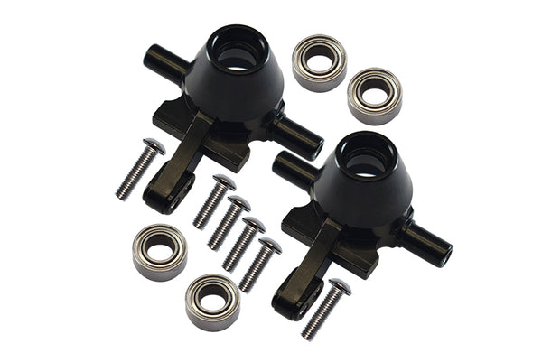 Tamiya TT-02 Aluminum Front Knuckle Arm With Bearing - 1Pr Set Black