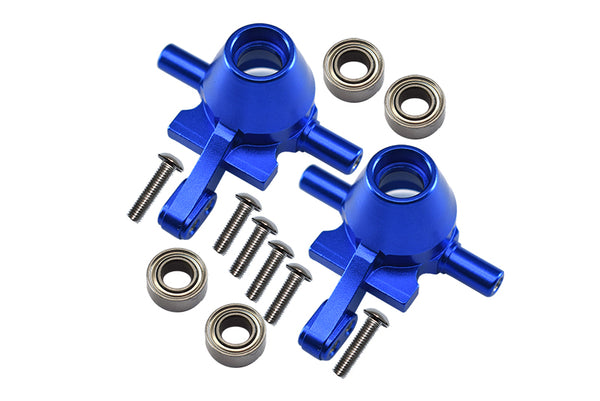 Tamiya TT-02 Aluminum Front Knuckle Arm With Bearing - 1Pr Set Blue