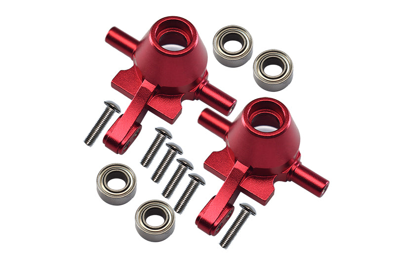 Tamiya TT-02 Aluminum Front Knuckle Arm With Bearing - 1Pr Set Red