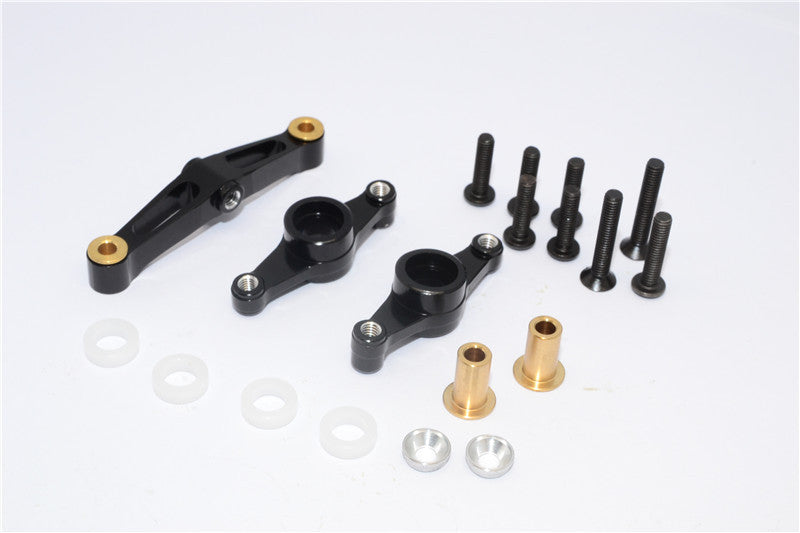 Tamiya TT-02 Aluminum Steering Assembly - 1 Set Black