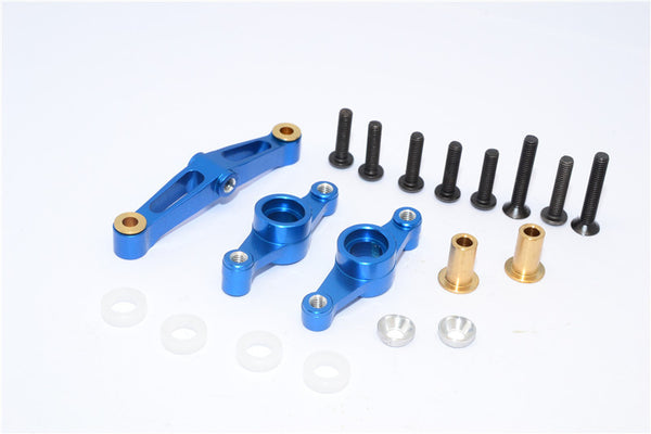 Tamiya TT-02 Aluminum Steering Assembly - 1 Set Blue