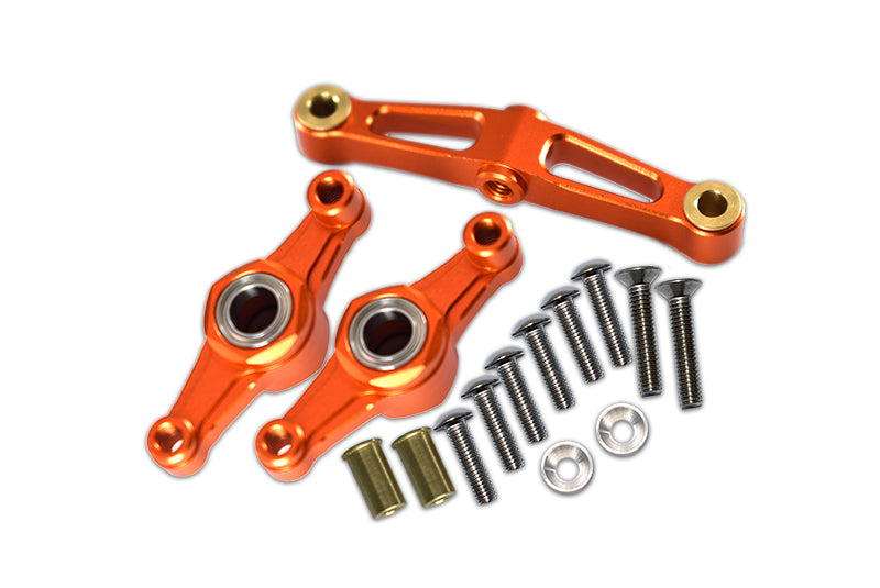 Tamiya TT-02 Aluminum Steering Assembly With Bearing - 1 Set Orange