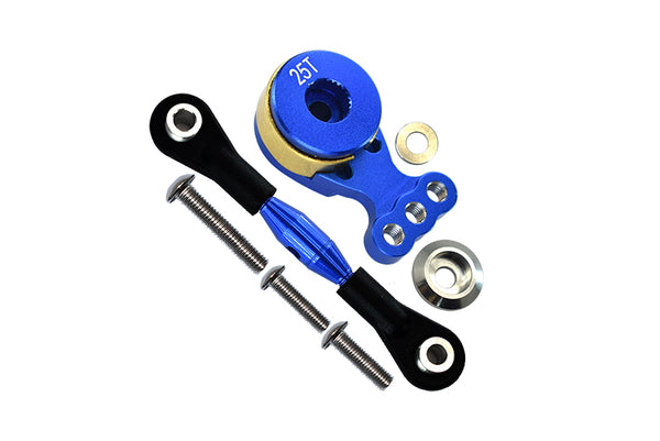 Tamiya TT02B Aluminum Hi-Torque Servo Saver 25T With Aluminum Tie Rod - 1 Set Blue
