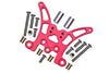 Tamiya TT02B Aluminum Rear Damper Plate - 1Pc Red