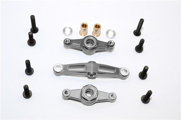 Tamiya TT02B Aluminum Steering Assembly With Bearing - 1 Set Gray Silver