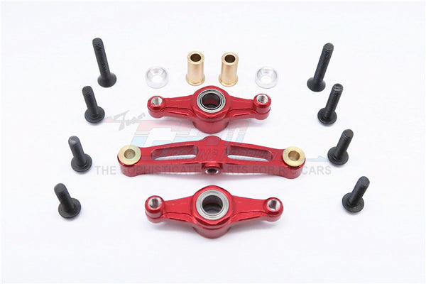 Tamiya TT02B & TT02 Aluminum Steering Assembly With Bearing - 1 Set Red