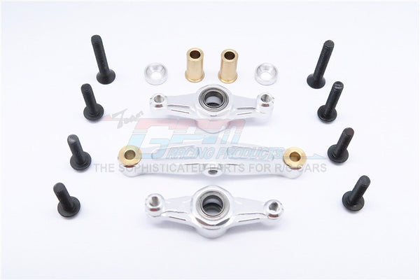 Tamiya TT02B & TT02 Aluminum Steering Assembly With Bearing - 1 Set Silver