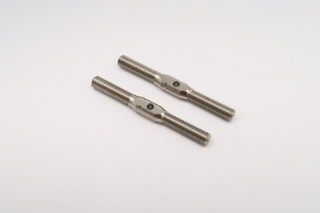 Titanium Flat Turn Buckles 12mm Long Axle With 14mm Long M4 Thread - 1Pr